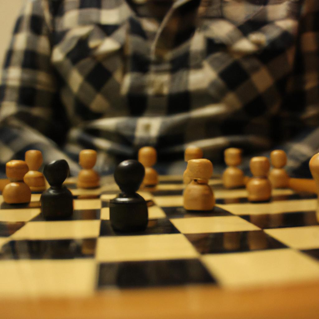 Person playing chess, strategizing